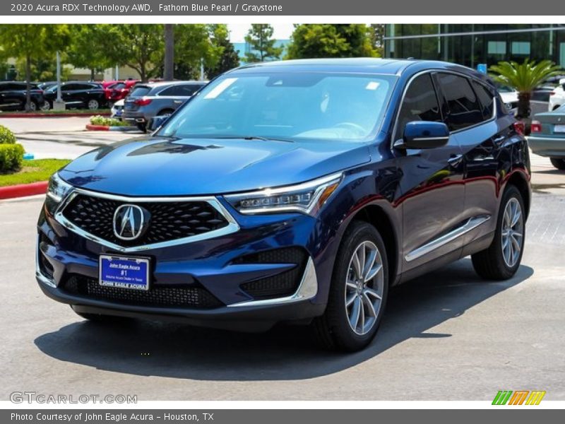 Fathom Blue Pearl / Graystone 2020 Acura RDX Technology AWD