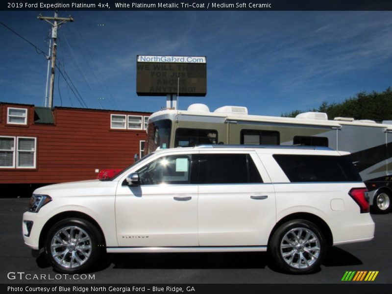 White Platinum Metallic Tri-Coat / Medium Soft Ceramic 2019 Ford Expedition Platinum 4x4