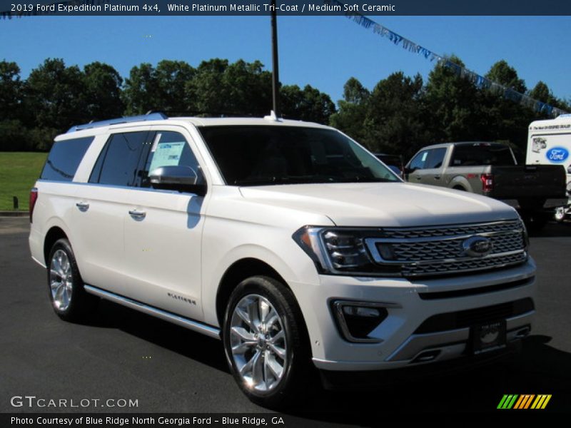 White Platinum Metallic Tri-Coat / Medium Soft Ceramic 2019 Ford Expedition Platinum 4x4