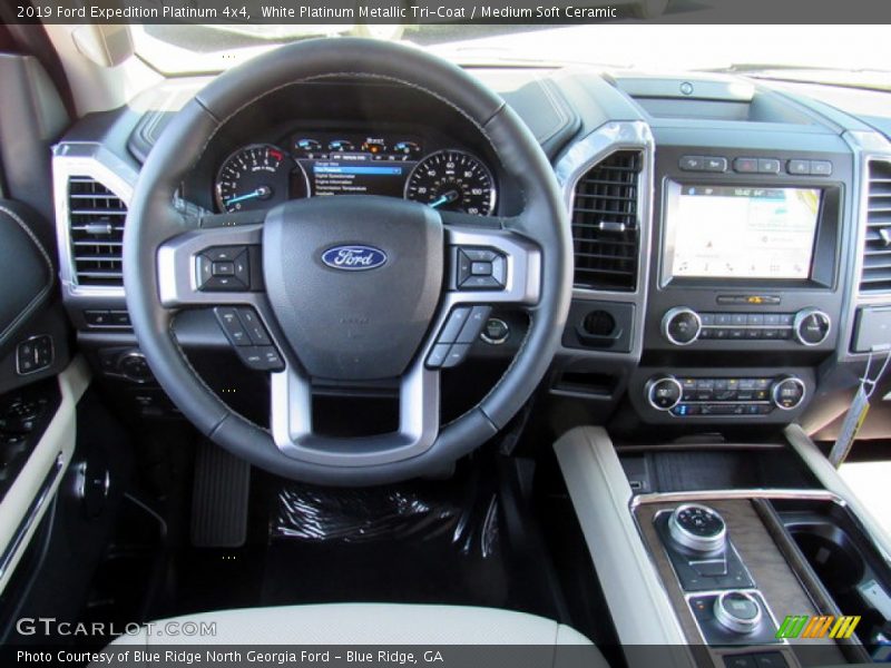 White Platinum Metallic Tri-Coat / Medium Soft Ceramic 2019 Ford Expedition Platinum 4x4