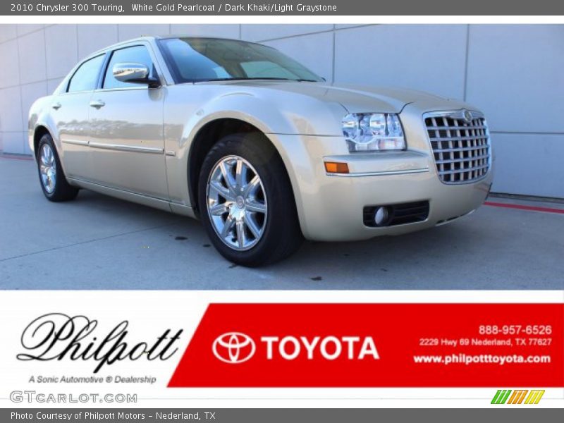 White Gold Pearlcoat / Dark Khaki/Light Graystone 2010 Chrysler 300 Touring
