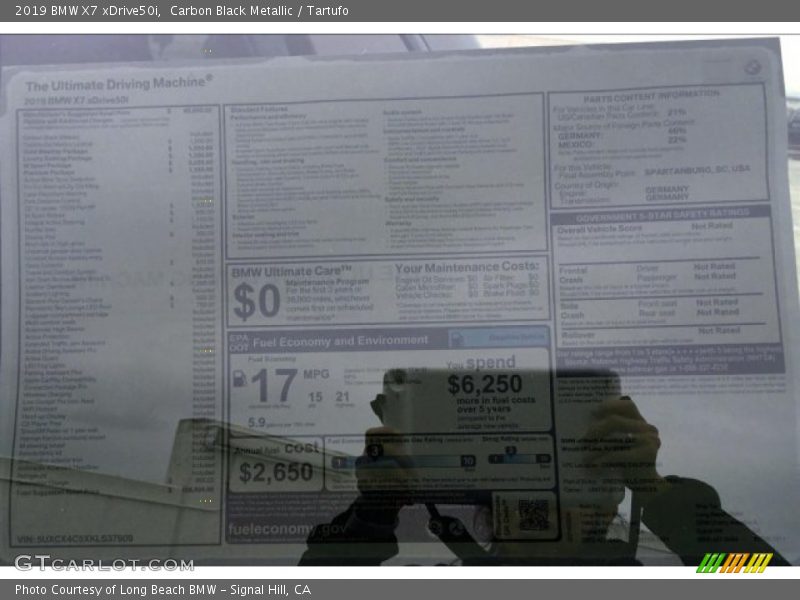 Carbon Black Metallic / Tartufo 2019 BMW X7 xDrive50i