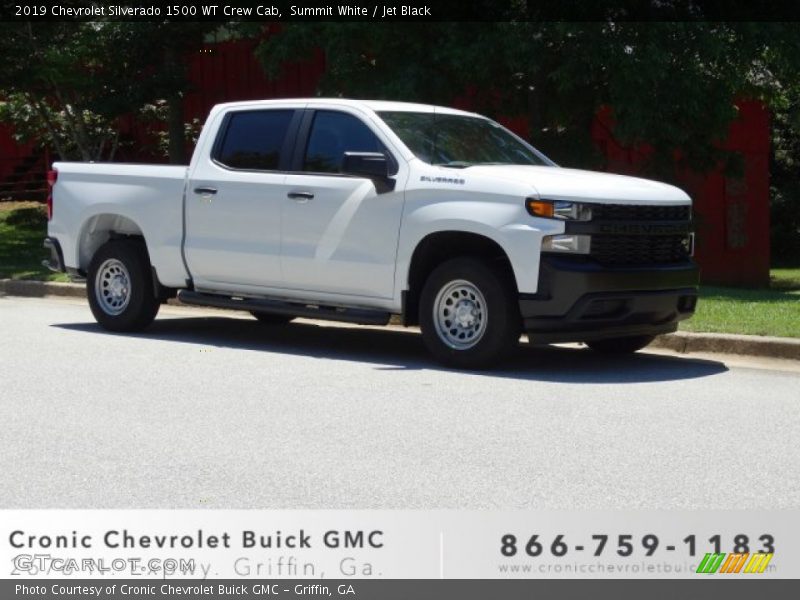 Summit White / Jet Black 2019 Chevrolet Silverado 1500 WT Crew Cab