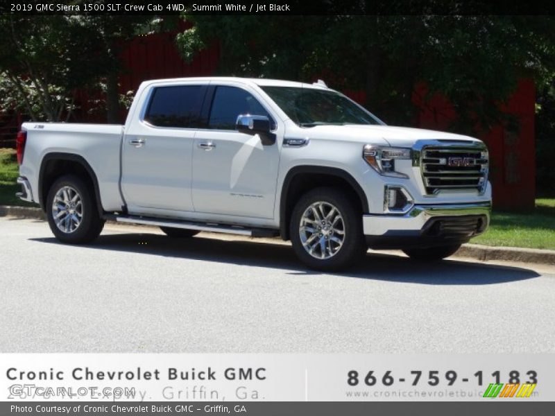 Summit White / Jet Black 2019 GMC Sierra 1500 SLT Crew Cab 4WD