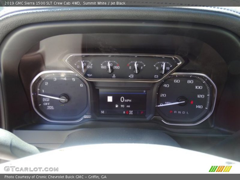 Summit White / Jet Black 2019 GMC Sierra 1500 SLT Crew Cab 4WD