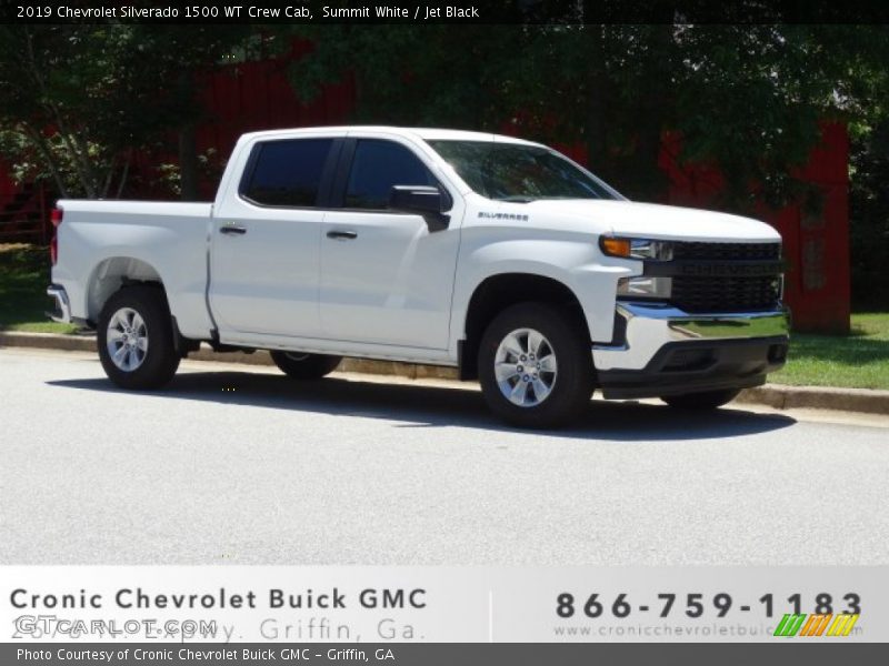 Summit White / Jet Black 2019 Chevrolet Silverado 1500 WT Crew Cab