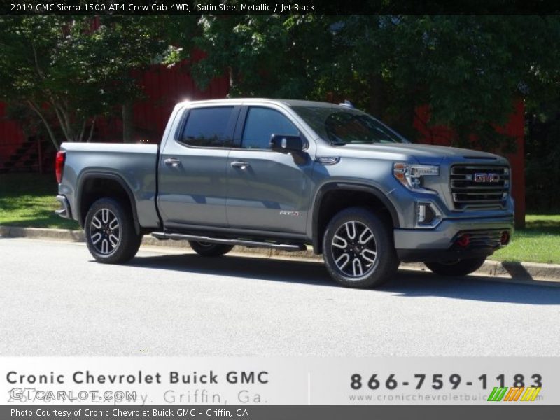 Satin Steel Metallic / Jet Black 2019 GMC Sierra 1500 AT4 Crew Cab 4WD