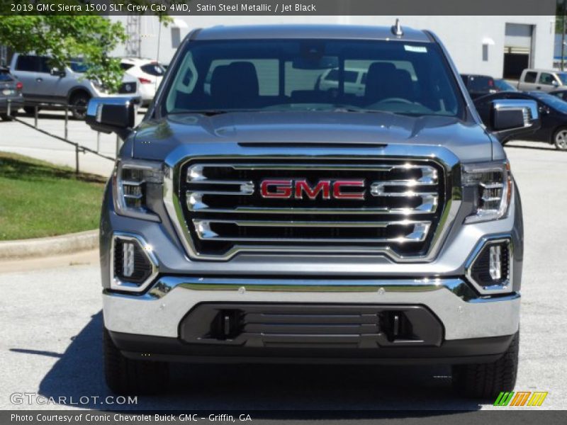 Satin Steel Metallic / Jet Black 2019 GMC Sierra 1500 SLT Crew Cab 4WD