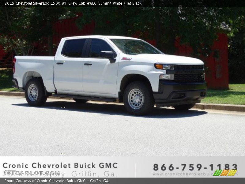 Summit White / Jet Black 2019 Chevrolet Silverado 1500 WT Crew Cab 4WD