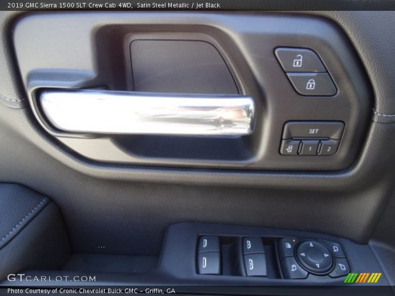 Satin Steel Metallic / Jet Black 2019 GMC Sierra 1500 SLT Crew Cab 4WD