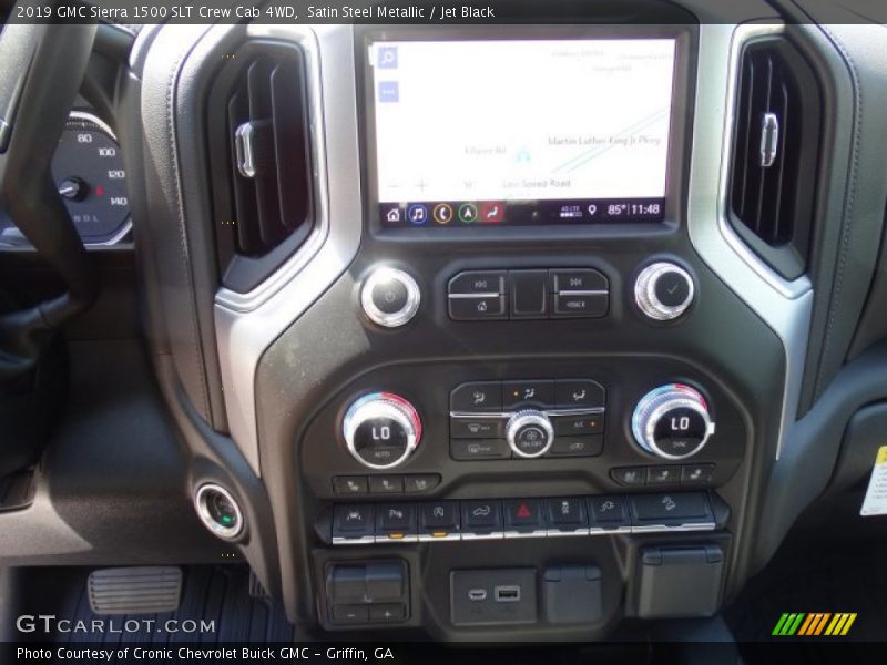 Satin Steel Metallic / Jet Black 2019 GMC Sierra 1500 SLT Crew Cab 4WD