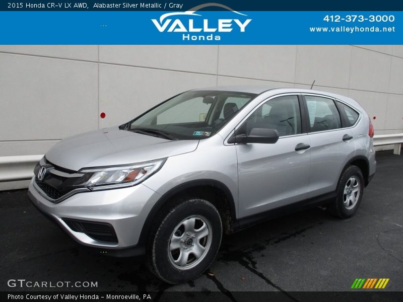 Alabaster Silver Metallic / Gray 2015 Honda CR-V LX AWD