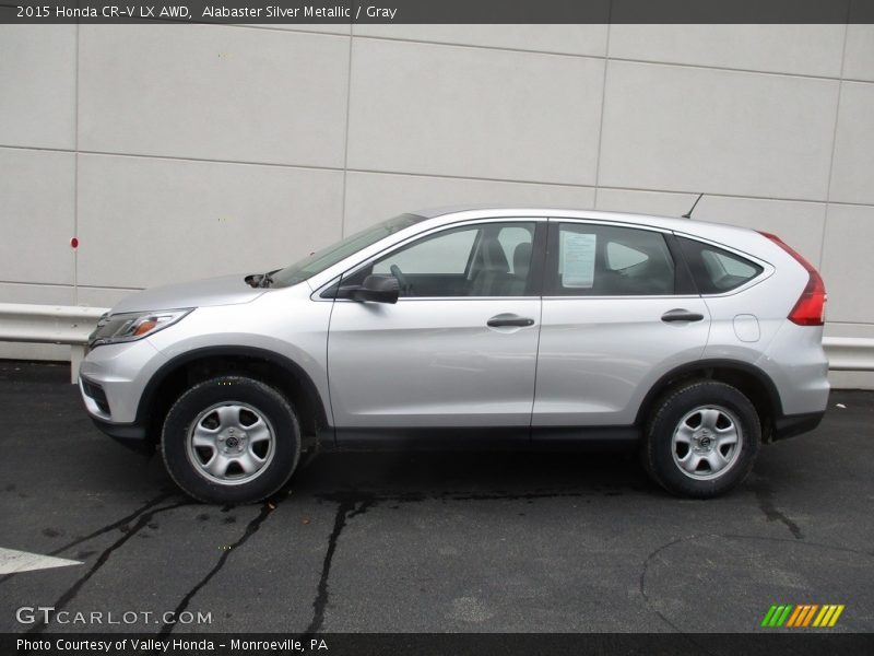 Alabaster Silver Metallic / Gray 2015 Honda CR-V LX AWD