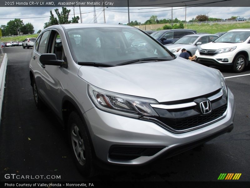 Alabaster Silver Metallic / Gray 2015 Honda CR-V LX AWD