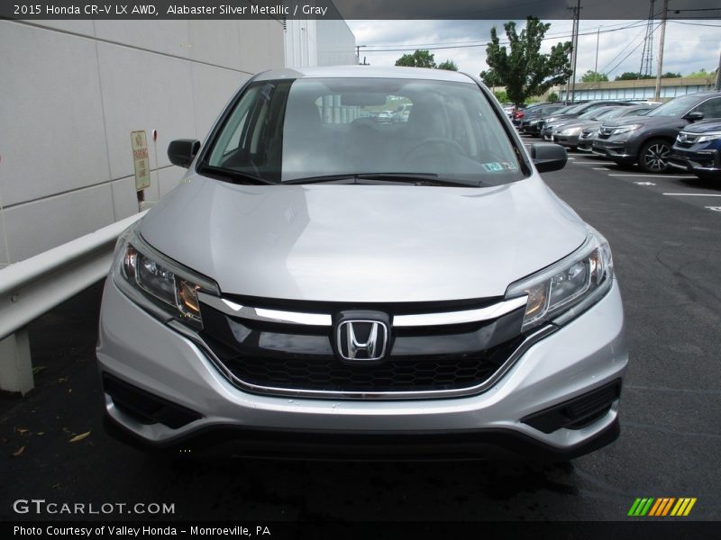 Alabaster Silver Metallic / Gray 2015 Honda CR-V LX AWD