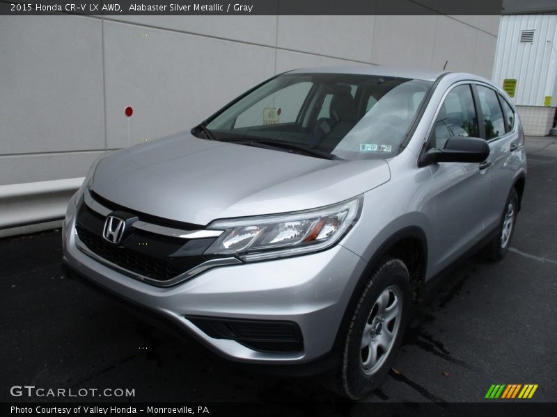Alabaster Silver Metallic / Gray 2015 Honda CR-V LX AWD