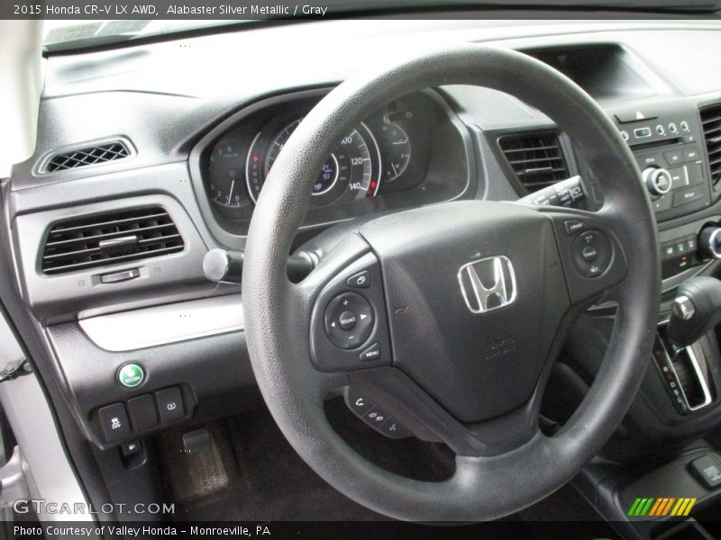 Alabaster Silver Metallic / Gray 2015 Honda CR-V LX AWD