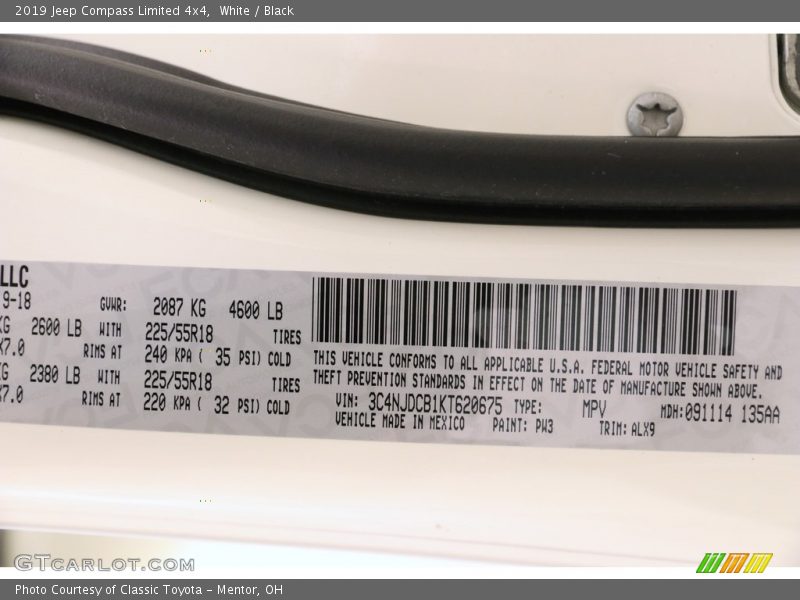 White / Black 2019 Jeep Compass Limited 4x4