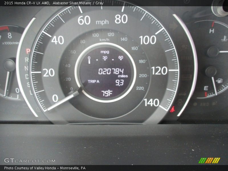 Alabaster Silver Metallic / Gray 2015 Honda CR-V LX AWD