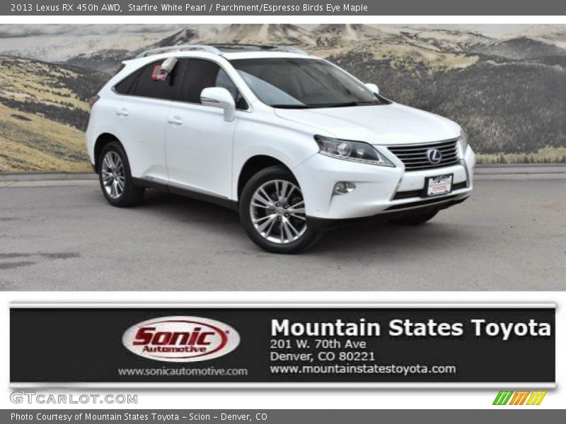 Starfire White Pearl / Parchment/Espresso Birds Eye Maple 2013 Lexus RX 450h AWD