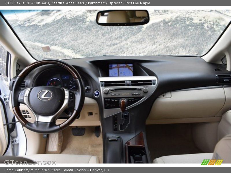 Starfire White Pearl / Parchment/Espresso Birds Eye Maple 2013 Lexus RX 450h AWD