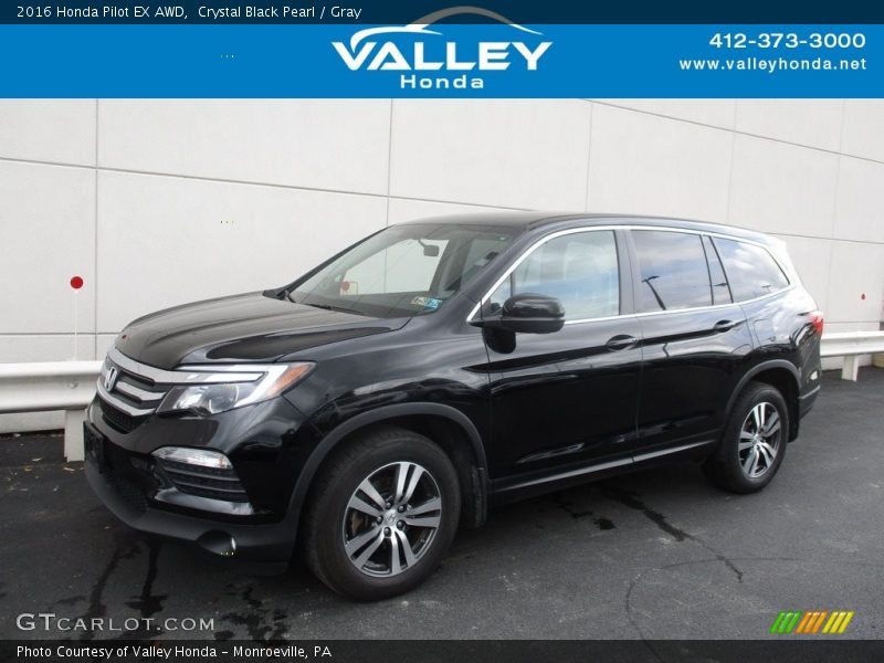 Crystal Black Pearl / Gray 2016 Honda Pilot EX AWD