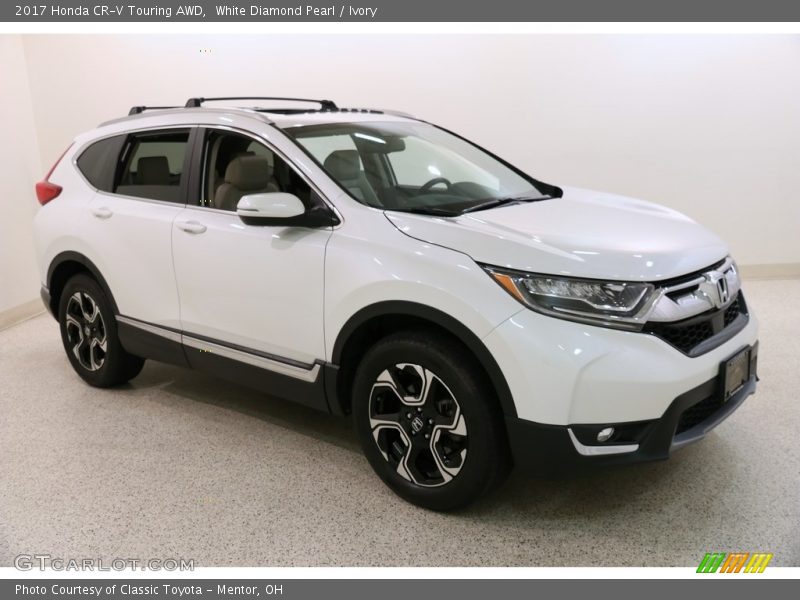 White Diamond Pearl / Ivory 2017 Honda CR-V Touring AWD