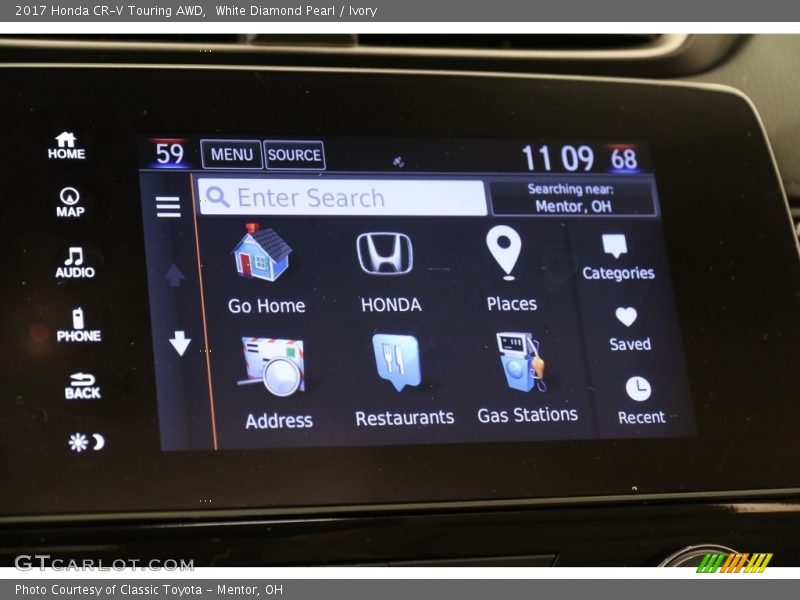 White Diamond Pearl / Ivory 2017 Honda CR-V Touring AWD