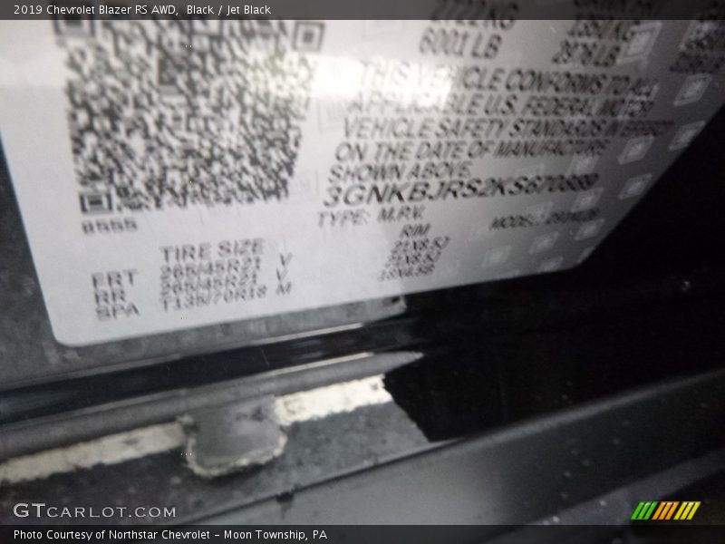 Black / Jet Black 2019 Chevrolet Blazer RS AWD