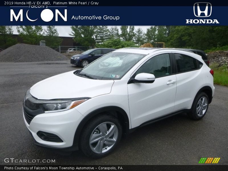 Platinum White Pearl / Gray 2019 Honda HR-V EX AWD