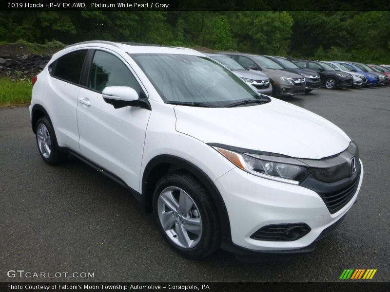 Platinum White Pearl / Gray 2019 Honda HR-V EX AWD