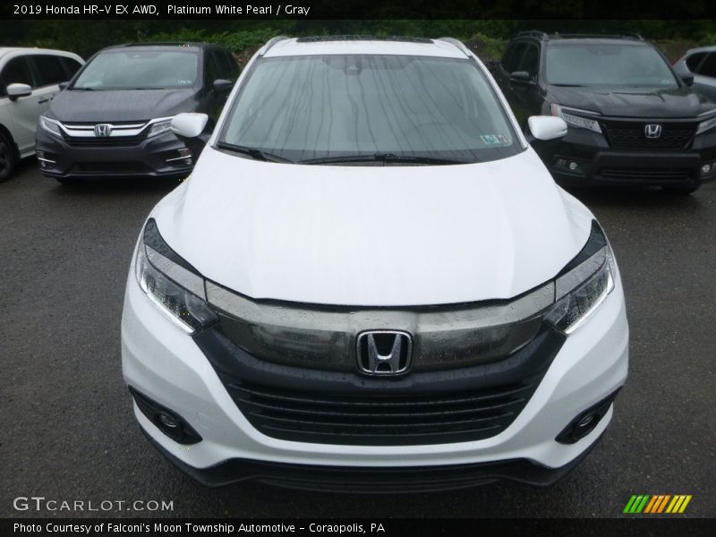 Platinum White Pearl / Gray 2019 Honda HR-V EX AWD