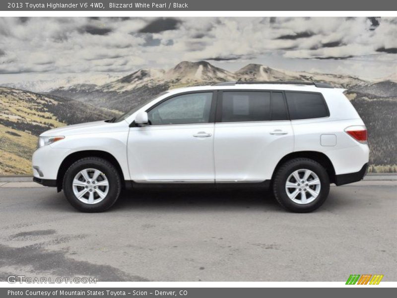Blizzard White Pearl / Black 2013 Toyota Highlander V6 4WD