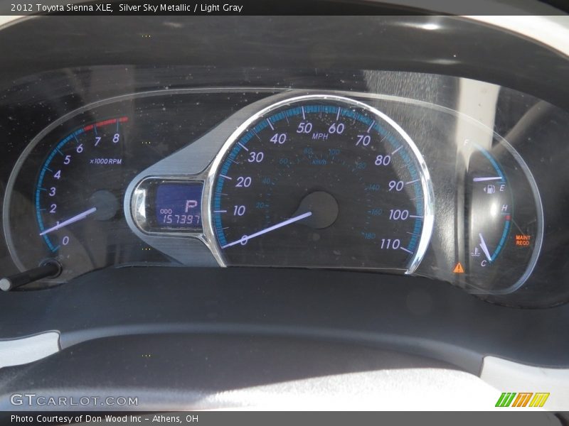 Silver Sky Metallic / Light Gray 2012 Toyota Sienna XLE