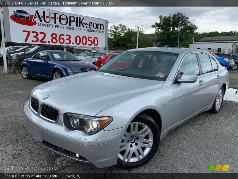 Titanium Silver Metallic / Black 2002 BMW 7 Series 745i Sedan