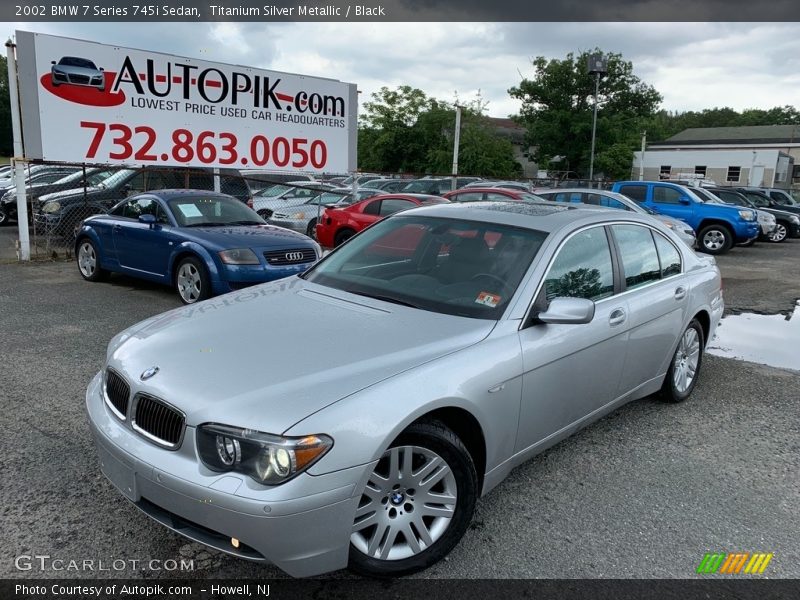 Titanium Silver Metallic / Black 2002 BMW 7 Series 745i Sedan