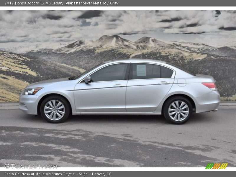 Alabaster Silver Metallic / Gray 2012 Honda Accord EX V6 Sedan