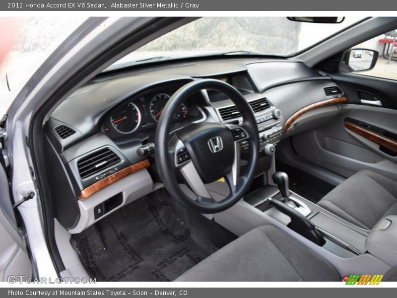 Alabaster Silver Metallic / Gray 2012 Honda Accord EX V6 Sedan