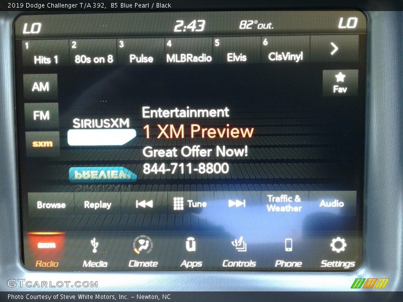 B5 Blue Pearl / Black 2019 Dodge Challenger T/A 392