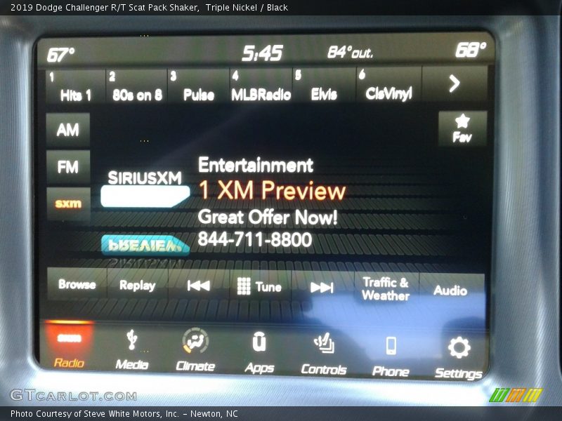 Triple Nickel / Black 2019 Dodge Challenger R/T Scat Pack Shaker