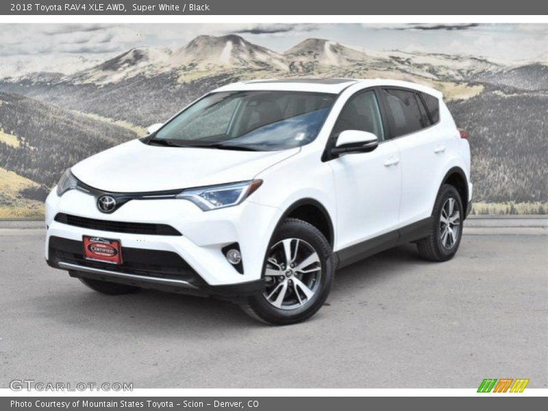 Super White / Black 2018 Toyota RAV4 XLE AWD