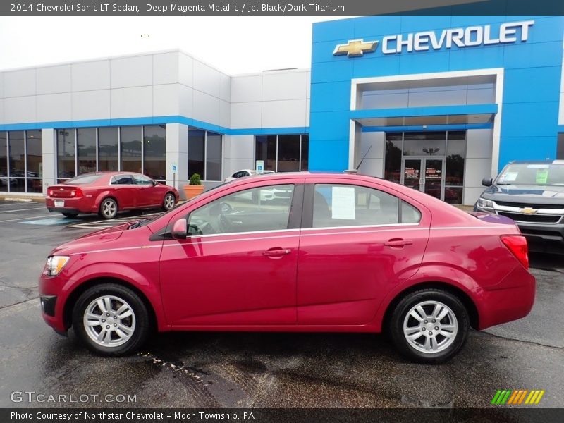 Deep Magenta Metallic / Jet Black/Dark Titanium 2014 Chevrolet Sonic LT Sedan