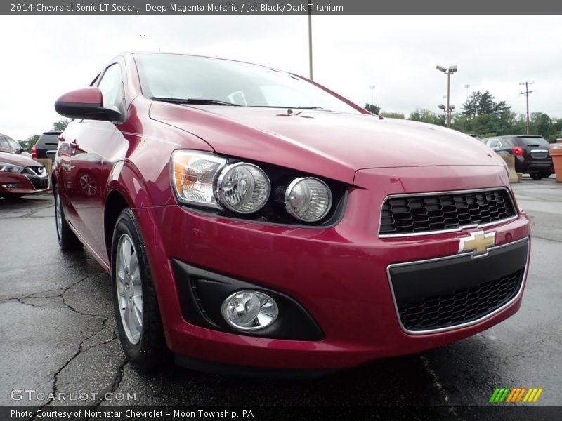 Deep Magenta Metallic / Jet Black/Dark Titanium 2014 Chevrolet Sonic LT Sedan