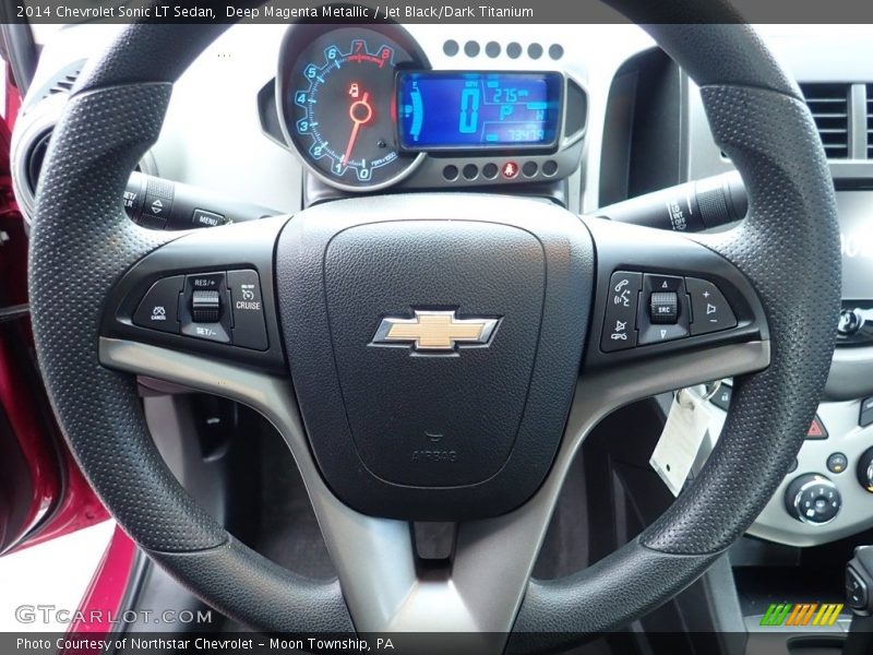 Deep Magenta Metallic / Jet Black/Dark Titanium 2014 Chevrolet Sonic LT Sedan