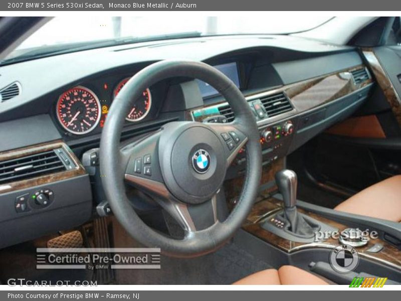 Monaco Blue Metallic / Auburn 2007 BMW 5 Series 530xi Sedan