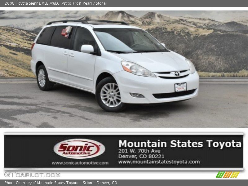 Arctic Frost Pearl / Stone 2008 Toyota Sienna XLE AWD