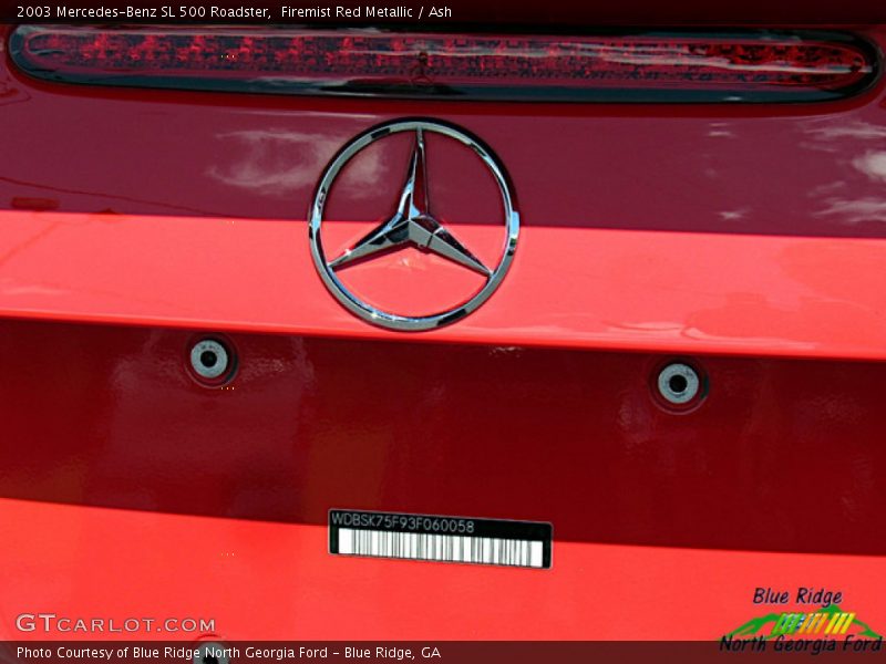 Firemist Red Metallic / Ash 2003 Mercedes-Benz SL 500 Roadster