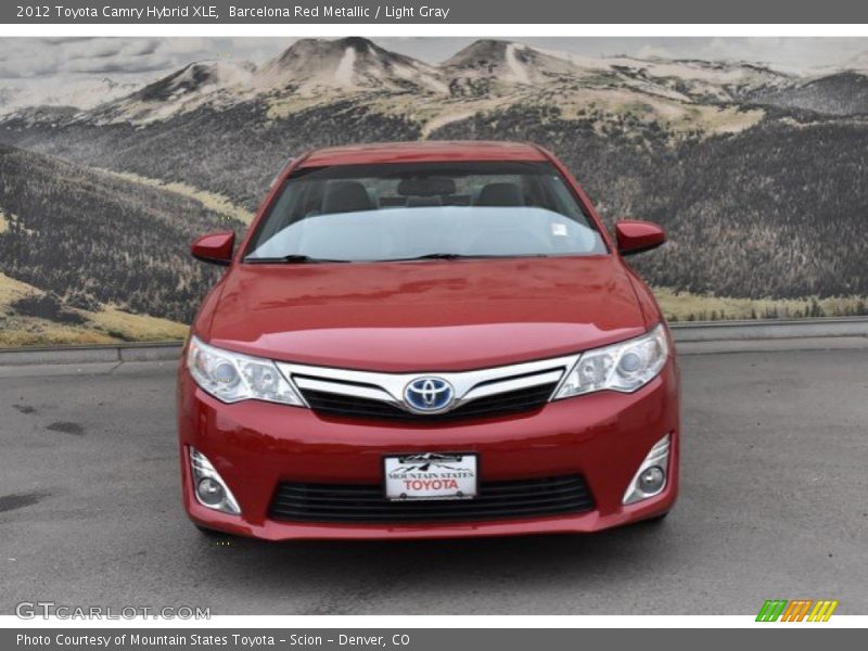 Barcelona Red Metallic / Light Gray 2012 Toyota Camry Hybrid XLE