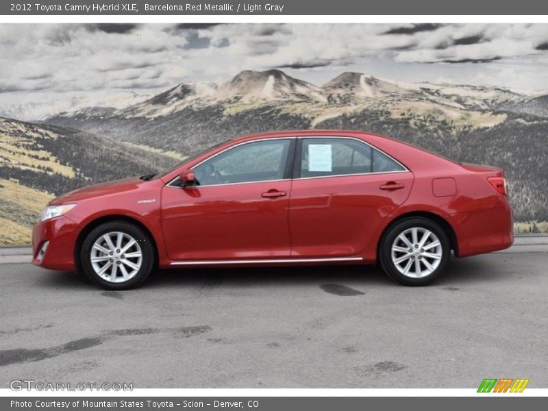 Barcelona Red Metallic / Light Gray 2012 Toyota Camry Hybrid XLE