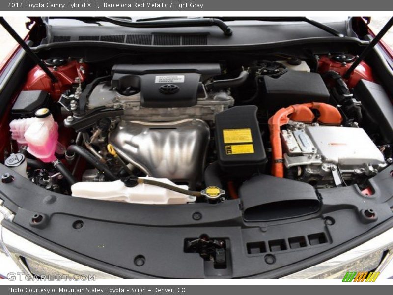 Barcelona Red Metallic / Light Gray 2012 Toyota Camry Hybrid XLE